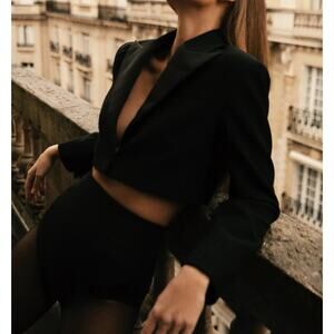 Sans Faff Women's Black Antonia Cropped Jacket Size M